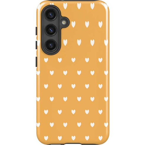 Yellow and White Hearts Galaxy S24 Impact Case